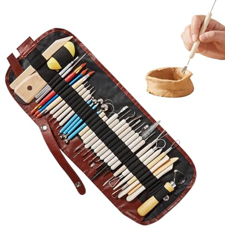 Fyrdyn Herramientas Para Arcilla - Juego De Herramientas Para Modelar Escultura Y Cerámica - Kit De 36 Piezas De Suministros De Manualidades Cerámicas Con Instrumentos De Dibujo