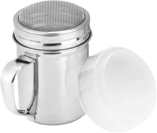 YuXinCat Spargitore per cannella, 5,5 cm x 8,5 cm, contenitore per farina con colino, filtro a rete fine in acciaio inox per zucchero, farina, cacao e caffè