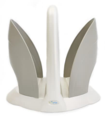 Ecoplast | Portabicchieri in Plastica, per Bicchieri Plastica Usa e Getta, Bianco Perla & Tortora, 22,3x12,5x20, Made in Italy