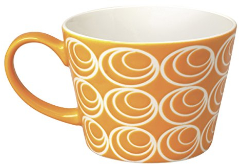 Excelsa Etnika Grande Tasse Type Jumbo de 415 ML, Porcelaine, Orange, 11 x 11 x 8 cm