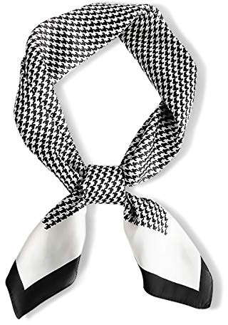 LumiSyne Foulards En Soie Femme Classique Pied De Poule Écharpe Carrée Foulard En Soie De Mûrier Douce Et Chaude Style d'Affaires Décoration De Mode Bandanas Mouchoir Printemps Automne