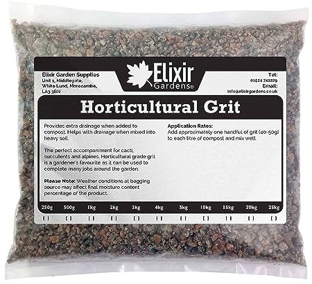 Elixir Gardens Horticultural Potting Grit Lime Free | For Mixing With Composts & Improving Soil Drainage | soil compost planting conditioner sowing clay fertiliser |20kg