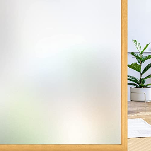 rabbitgoo Window Film Privacy Film for Glass Windows, Frosted Glass Sticker Self Adhesive Roll Static Cling without Glue, Removable Opaque Coverings Anti UV for Bathroom Home Office Matt 30x120 cm