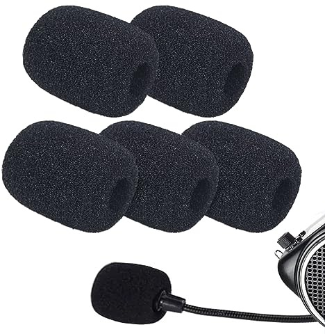 Headset Microphone Covers Foam, Lapel Headset Microphone Windscreen Sponge Foam Microphone Windscreen Mini Foam Cover for Variety of Headset Microphone Noise Reduction (5pcs)