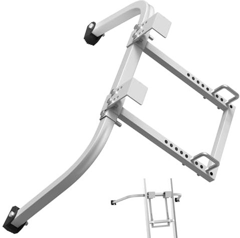 Stabilisateur d'échelle en Acier Argent Crochets d'échelle pour Toit Extension de Toit Robuste Adaptateur de Toit Universel avec Capacité de Charge de 500 LB (43x41x9cm)