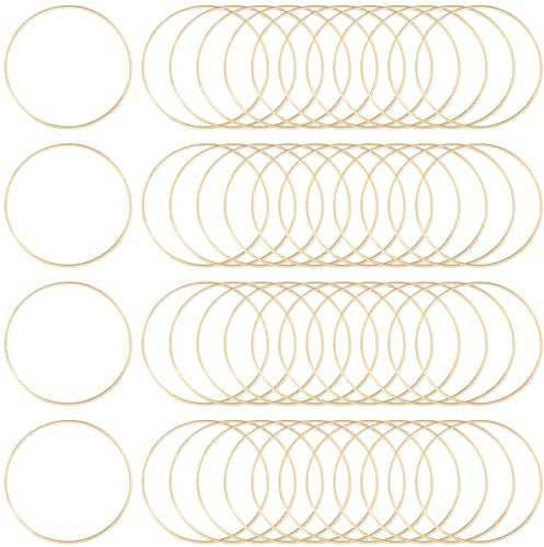 SOFPLATE 50 pz 50mm Cerchio Orecchini Cerchi Cerchi Rotondi Perline Cerchi In Ottone Dorato Collegamento con Cornice Aperta Anelli per Gioielli Fai Da Te Creazione di Arte Creazione Regalo Orecchino C