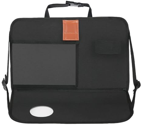 Bilbaksätesorganisatör med bricka, baksätesorganisatör med bricka, hopfällbart laptop-skrivbord för bilbaksäte, rattbricka med bricka