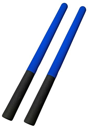 TEKKA BUDO 2er Set Escrima Stick blau-schwarz 61 cm Schaumstoffbezug - Safety Soft Stick - Ju Jutsu SV Waffenabwehr Trainingsstock