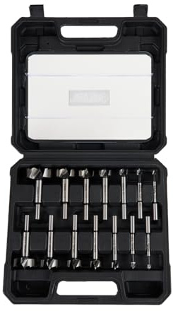 BLACK CANYON Forstner Bit Set – 14PCS Wood Drill Bits 1/4–2 for Woodworking, Flat-Bottom Holes, Multi-Tooth High-Speed Steel, Black Phosphate Finish, with Pilot Point
