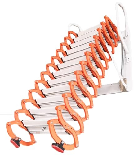 PUZYI echelle telescopique Échelle de Grenier escamotable, Montage Mural électrique, échelle Pliante au Plafond, échelle télescopique en Acier allié, capacité de Charge: 500kg escalier(2-2.5m)