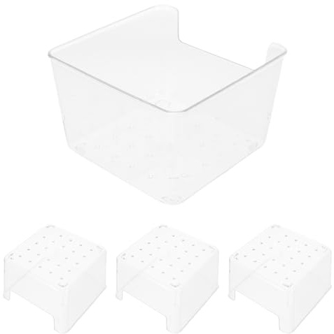 iplusmile Caja de Baño Cuadrada para Hámster 4 Piezas Piscina Transparente para Baño de Arena Bandeja Antideslizante de Plástico para Cobayas y Pequeños Roedores Uso para Mascotas