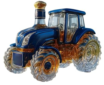 Bottiglia Whiskey Trattore – 750 ml Decanter | Contenitore Alcool – Bottiglia Forma Trattore Per Tequila Brandy Vodka Bar Casa Ufficio Regalo Decorativo