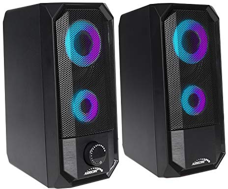 Audiocore AC845 Bluetooth-Lautsprecher mit LED-Hintergrundbeluchtung Stereo PC-Lautsprecher 10W RMS USB-Stromversorgung Kompakt