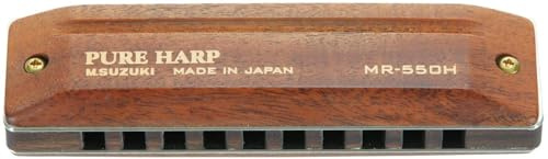 Suzuki Pure Harp Hawaiian Koa 10-Hole Diatonic Harmonica Key of G (MR-550H-G)