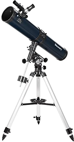 Discovery Spark 114 EQ Science Set of Reflecting Telescope on Sturdy Tripod, Book on Astronomy (Polish Edition) and Accessories – Suitable for Beginners