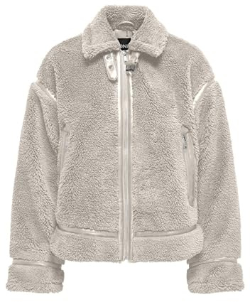 Only Onlmichelle Otw-Giacca Teddy, Grigio, M Donna