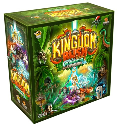 Lucky Duck Games Kingdom Rush: Elemental Uprising Brettspiel, kooperatives Tower-Defense-Strategiespiel für Kinder und Erwachsene, ab 14 Jahren, 1–4 Spieler, 45–90 Minuten Spielzeit, hergestellt von
