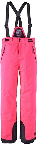 Killtec 43402-000 - Pantalones de esquí para niña con Peto Desmontable y protección en los Bordes, 242, Color Rosa neón, 140