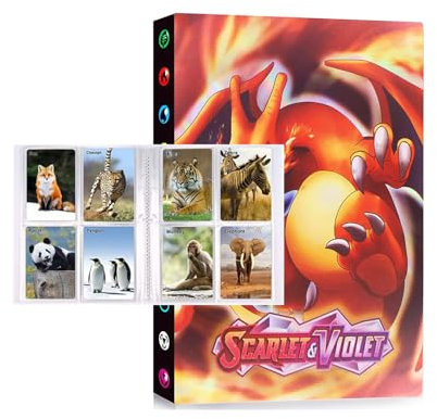 Kartenordner, Kartenalbum, 4 Taschen, Sammelkartenalbum für Sammelkartenspiele, Kapazität 240 Karten (OIUO-2)