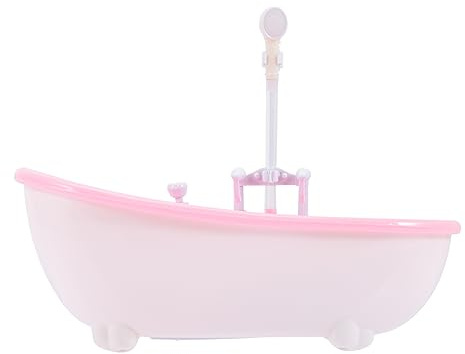HEALSOPTHY Bañera Eléctrica en Miniatura para Muñecas de Plástico Rosa Rociador de Agua, Desarrolla Habilidades Cognitivas y Creatividad para Niños Pequeños