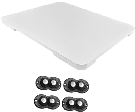 Bandeja deslizante para cafetera con base de madera extraíble, 15.7 x 12.8 x 0.6 pulgadas, organizador de electrodomésticos de cocina con rodillos de 360°, color blanco