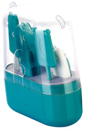 HONITANO Juego de Cortaúñas para Bebés Caja de Almacenamiento, Hojas Redondeadas de Acero Inoxidable y Abs, Adecuado Cuidado Seguro de Uñas Infantiles