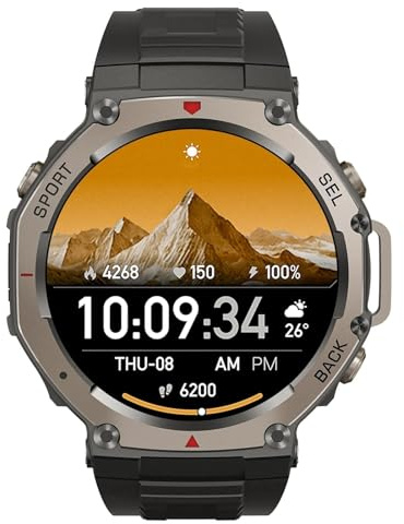 Reiteag Sekoda GPS Smartwatch – Dualband GPS & 6 Satelliten, 170+ Fitness- & Gesundheitsdaten, Herzfrequenz & SPO₂, 15 Tage Akku, Bluetooth 5.3, Wasserdicht