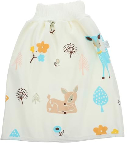 PLAFOPE Falda de Pañal Plegable para Bebés de Algodón Beige, Pantalones de Pañal Lavables Resistentes y Duraderos, Ideales Cuidado Diario de Bebés