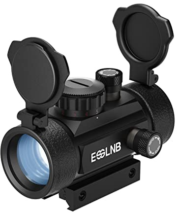 ESSLNB Red Dot Sight Red & Green 5 Brightness Settings with 20mm Picatinny Rail Mount and Protector Covers Rifle Scope for Hunting