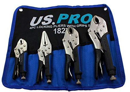US Pro Alicates de bloqueo 4pc Mole Grips Llave ajustable Vice Grips Alicates 1827