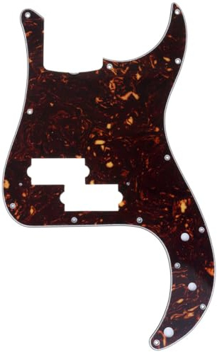 Musiclily Pro 13-Hole P Bass Pickguard for JPN Fender Japan 4-String Precision Bass, 4Ply Tortoise Shell
