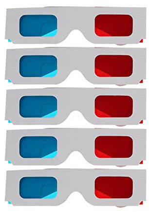 Othmro Occhiali 3D Rosso-Blu Telaio Lente Resina Stile Semplice 3D Film Game-Extra Aggiornamento Style5Pcs