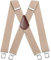 HISDERN Hosenträger breit 5cm mit sehr Starken 4 Metall Clip X-Form Beige Hosenträger für herren Lang Einheitsgröße für Männer und Damen Einstellbar und Elastisch