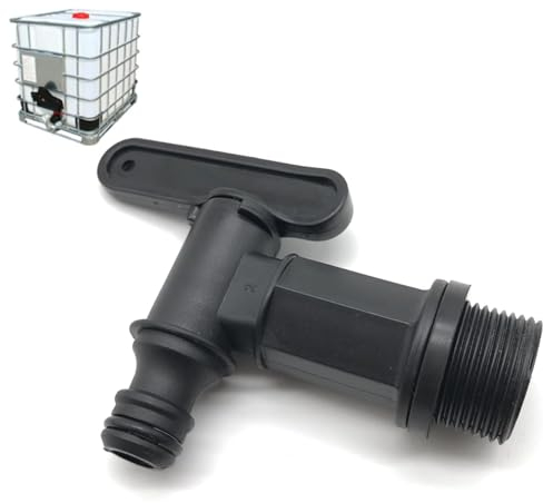 TopHomer Kunststoff Tank Wasserhahn, 3/4 Gewinde IBC Tank Auslaufhahn Adapter Zum Einsatz Im Garten-, Industrie- Und Haushalt