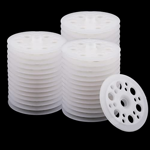 100pcs Rondelles Plates en Plastique de 45mm - Polypropylène et Mousse pour Fixation et Support des Panneaux Isolants