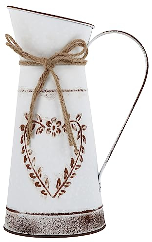 IMIKEYA Brocca Di Fattoria Vaso Rustico Shabby Chic Brocca con Manico Annaffiatoio In Metallo Brocche Di Fiori Di Fattoria Latte Vintage Secchio Di Fiori Retro per Il Giardino Di Casa