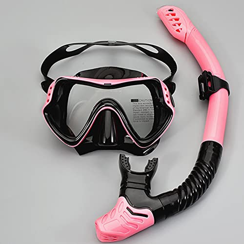 Snorkeling Set, Dry Top Snorkeling Mask Anti-Fog and Anti-Leak Swim Diving Mask, Impact Resistant Panoramic Tempered Glass for Man Woman Youth Junior