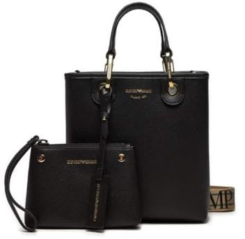 Emporio Armani Damen-Handtaschen, Schwarz - Silber, Schwarz / Silber, Einheitsgröße