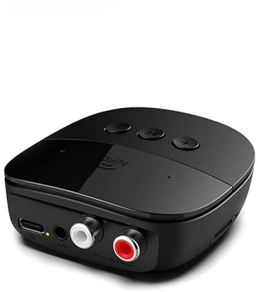 Récepteur Bluetooth 5.2, Adaptateur Audio Bluetooth avec Jack 3.5 mm et RCA, Adaptateur Audio NFC pour Système Stéréo Haut-Parleurs, Amplificateur Autoradio Casque Enceinte Home