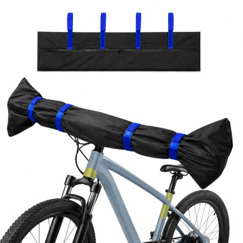 Housse de Protection Guidon Vélo Électrique 91 x 23 cm, Protège-Guidon E-Bike en Oxford 300D avec Zip Étanche, Scratch Réglable, pour Transport, Parking, Extérieur, Porte-Vélo et Voyage
