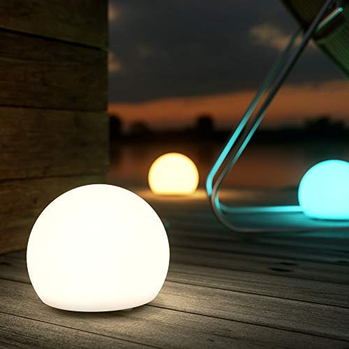 Shapelights® Indoor Outdoor USB Chargeable Solar Powered Colour Changing Mood Lights - Mini Sphere 20cm