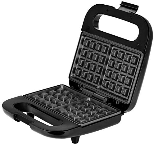 MPM MGO-39M Macchina per 2 Cialde Belghe Spesso, Waffle Maker, Piastre Antiaderenti, Temperatura Automatica, Alloggiamento Inox, 1000W, Nero/Acciaio Inossidabile, 2 Gofres