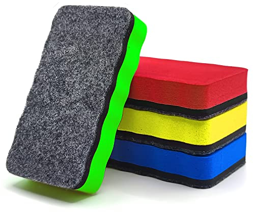 AIRUEEK Whiteboard Schwamm Magnetisch,4 Farbiger Dry Erase Dickem Filzpad whiteboard set,für Flipchart Memoboard Magnettafel Schreibtafel