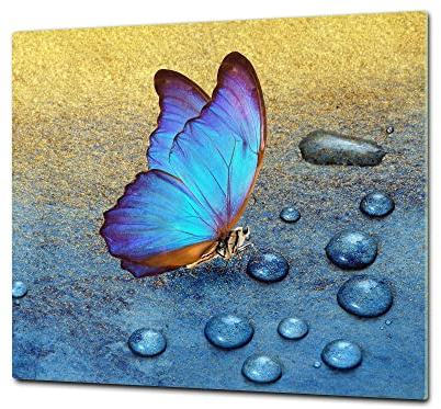 ORIGINALE tagliere in VETRO temperato – Copri-piano cottura a induzione –Tagliere pezzo UNICO (60x52 cm) o DUE pezzi (30x52 cm ognuno); D37 Serie animali