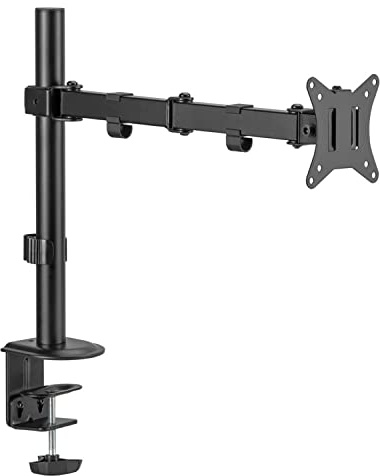 Silver Monkey® UM-400 Monitor-Halterung Tischhalterung | Ausleger Arm | Max. 9 kg, 17 bis 32 Zoll | Höhenverstellung 360 Drehung Pivot | VESA 75x75/100x100 | Kabelführung Kabelmanagement