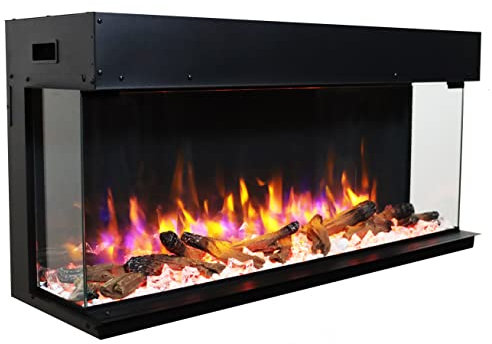 Endeavour Fires 48''/1230mm Rosedale 3D Media Wall Inset Electric Fireplace with Multi Flame Colours Log & Crystal Set, 7day Programmable Remote Control 1&2kW