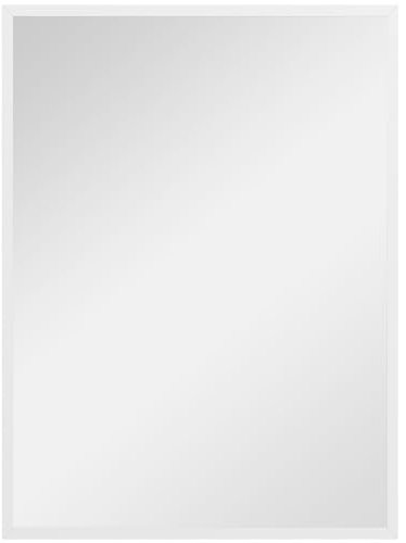HOMCOM Miroir Mural rectangulaire 60 x 80 cm, Cadre en MDF, idéal pour la Salle de Bain, Salon ou Chambre, Blanc