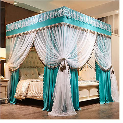 Prinzessinnen-Bettvorhänge, Moskitonetz-Baldachin, Himmelbett-Baldachin, Mädchen-Baldachin für Schlafzimmer, Verdunkelung, King-Size-Bett-Baldachin mit Metallhalterung (Größe: 1,8 x 2,2 m/5,