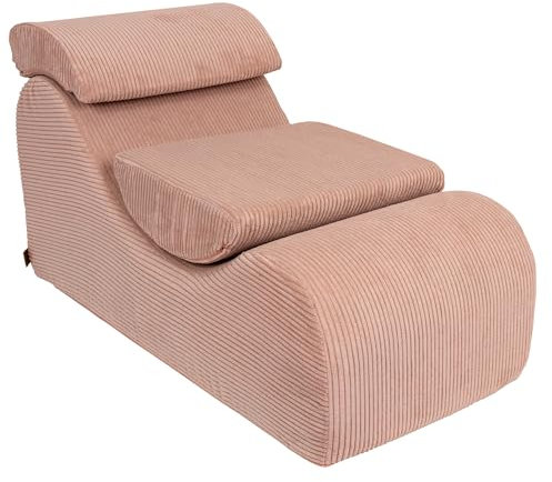 MEOWBABY Kindersessel - Bequemer Kinder-Sessel, Kindercouch, Sitzsessel für Kinderzimmer, Kindersessel ab 1 Jahr, Baby Sessel, Cord, Puderrosa