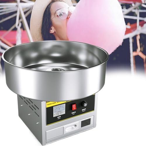 Beachtiful Zuckerwattemaschine für den Gewerblichen Gebrauch, 45 cm Zuckerwattemaschine, Elektrische Zuckerwattemaschine mit Edelstahlschüssel, Zuckerschaufel und Großer Aufbewahrungsschublade